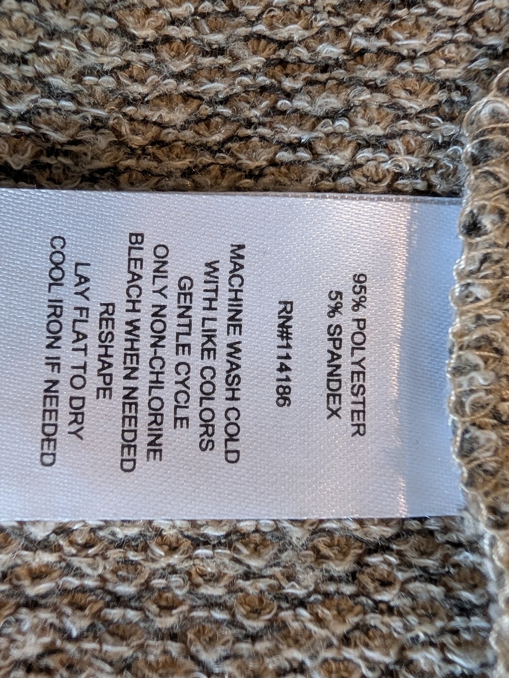 Retrology-Textured Tan Speckled Knit Top with Buttoned 3/4 Sleeves - Picture 2 of 9